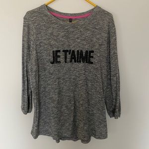 JE T’AIME women’s 3/4 sleeve shirt